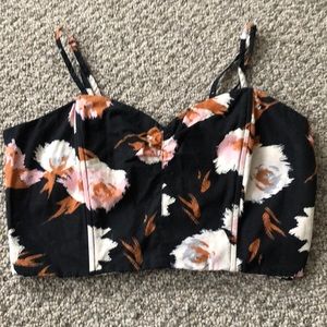 flowered corset crop top